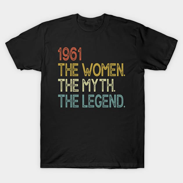 1961 Woman Myth Legend Retro 60 Year Old 60th T-Shirt by dreadtwank